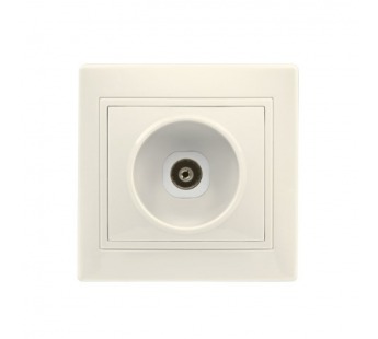 Розетка телевизионная 1-местная 75Ом 5-862МГц бежевая "Венера" (SBE-01i-S1-TV)#2113756