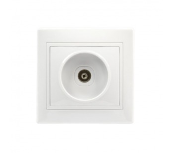 Розетка телевизионная 1-местная 75Ом 5-862МГц белая "Венера" (SBE-01w-S1-TV)#2113757