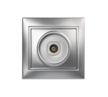 Розетка телевизионная 1-местная 75Ом 5-862МГц серебро "Венера" (SBE-01s-S1-TV)#2113758