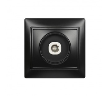 Розетка телевизионная 1-местная 75Ом 5-862МГц черная "Венера" (SBE-01b-S1-TV)#2113759