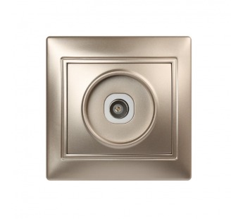 Розетка телевизионная 1-местная 75Ом 5-862МГц шампань "Венера" (SBE-01c-S1-TV)#2113760