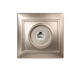 Розетка телефонная 1-местная шампань "Венера" (SBE-01c-S1-PH)#2113763
