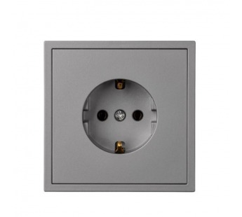 Розетка 1-местная с заземлением 16А графит "Капелла" (SBE-09g-16-S1-Z)#2113744
