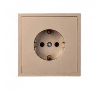 Розетка 1-местная с заземлением 16А шампань "Капелла" (SBE-09c-16-S1-Z)#2113746
