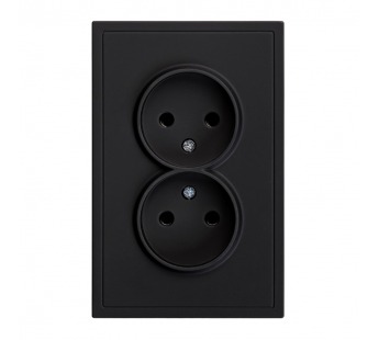 Розетка двойная без заземления 10А черная "Капелла" (SBE-09b-10-S2-N)#2113272