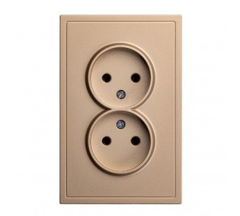 Розетка двойная без заземления 10А шампань "Капелла" (SBE-09c-10-S2-N)#2113274