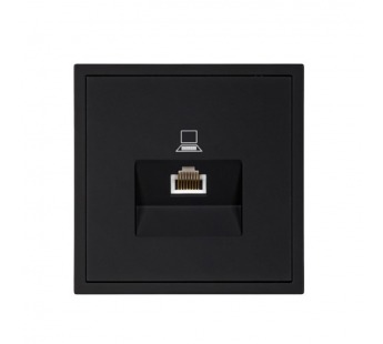 Розетка компьютерная RJ-45 1-местная черная "Капелла" (SBE-09b-S1-RJ)#2113283