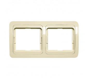 Рамка 2-местная горизонтальная бежевая "Марс" (SBE-02i-00-FR-2)#2113287