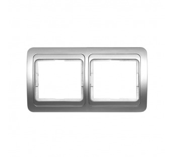 Рамка 2-местная горизонтальная серебро "Марс" (SBE-02s-00-FR-2)#2113291