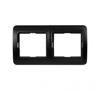 Рамка 2-местная горизонтальная черная "Марс" (SBE-02b-00-FR-2)#2113292