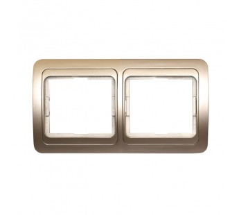 Рамка 2-местная горизонтальная шампань "Марс" (SBE-02c-00-FR-2)#2113293