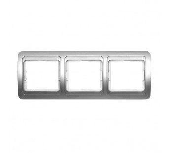 Рамка 3-местная горизонтальная серебро "Марс" (SBE-02s-00-FR-3)#2113300