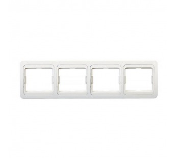 Рамка 4-местная горизонтальная белая "Марс" (SBE-02w-00-FR-4)#2113305
