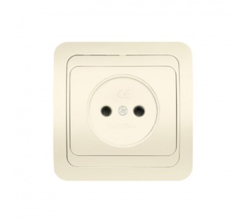 Розетка 1-местная без заземления 10А бежевая, керамика "Марс" (SBE-02i-10-S1-N-c)#2113309