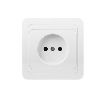 Розетка 1-местная без заземления 10А белая, керамика "Марс" (SBE-02w-10-S1-N-c)#2113310
