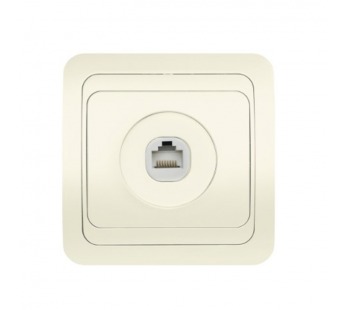 Розетка компьютерная RJ-45 1-местная бежевая "Марс" (SBE-02i-S1-RJ)#2113222