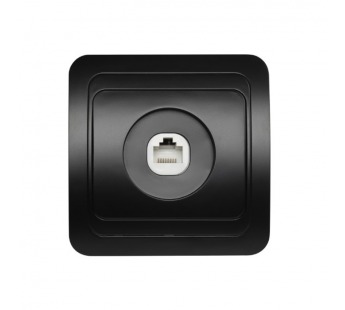 Розетка компьютерная RJ-45 1-местная черная "Марс" (SBE-02b-S1-RJ)#2113224