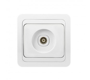 Розетка телевизионная 1-местная бел. 75Ом 5-862МГц "Марс" (SBE-02w-S1-TV)#2113227