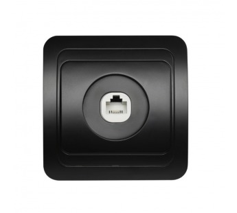 Розетка телефонная 1-местная черная "Марс" (SBE-02b-S1-PH)#2113233