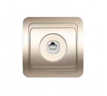 Розетка телефонная 1-местная шампань "Марс" (SBE-02c-S1-PH)#2113234