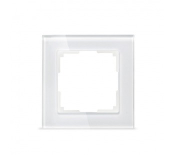 Рамка 1-местная стекло белая "Нептун" (SBE-05w-Glass-FR-1)#2112769
