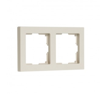 Рамка 2-местная пластик бежевая "Нептун" (SBE-06i-Plastic-FR-2)#2112766