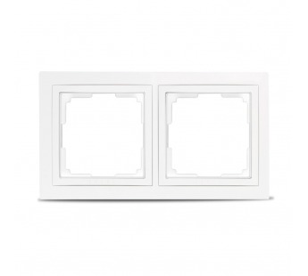 Рамка 2-местная пластик белая "Нептун" (SBE-05w-Plastic-FR-2)#2112765