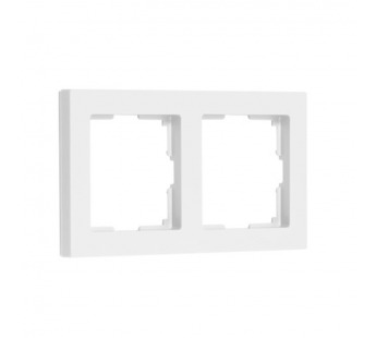 Рамка 2-местная пластик белая "Нептун" (SBE-06w-Plastic-FR-2)#2112764