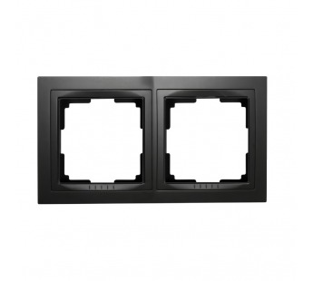 Рамка 2-местная пластик черная "Нептун" (SBE-05b-Plastic-FR-2)#2112762