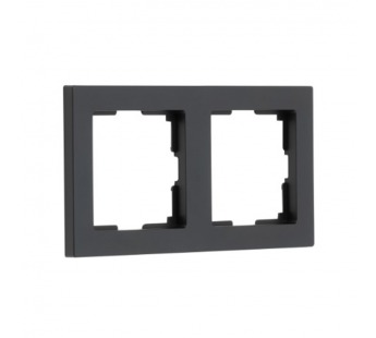 Рамка 2-местная пластик черная "Нептун" (SBE-06b-Plastic-FR-2)#2112761