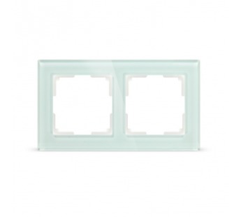 Рамка 2-местная стекло бежевая "Нептун" (SBE-05i-Glass-FR-2)#2112759