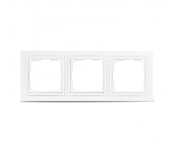 Рамка 3-местная пластик белая "Нептун" (SBE-05w-Plastic-FR-3)#2112755