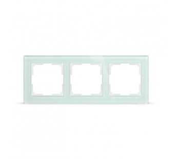 Рамка 3-местная стекло бежевая "Нептун" (SBE-05i-Glass-FR-3)#2113238