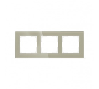 Рамка 3-местная стекло коричневая "Нептун" (SBE-05br-Glass-FR-3)#2113240