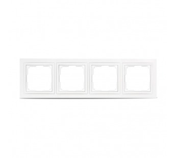 Рамка 4-местная пластик белая "Нептун" (SBE-05w-Plastic-FR-4)#2113243