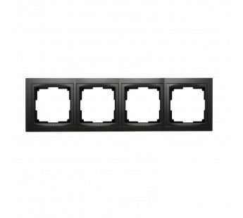 Рамка 4-местная пластик черная "Нептун" (SBE-05b-Plastic-FR-4)#2113246