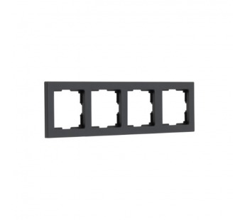Рамка 4-местная пластик черная "Нептун" (SBE-06b-Plastic-FR-4)#2113247
