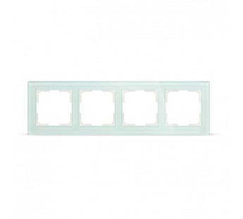 Рамка 4-местная стекло бежевая "Нептун" (SBE-05i-Glass-FR-4)#2113249