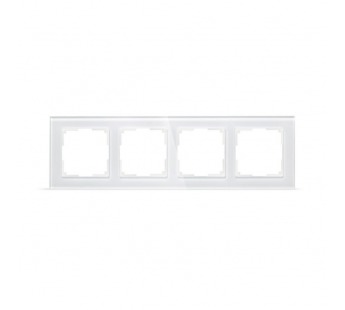 Рамка 4-местная стекло белая "Нептун" (SBE-05w-Glass-FR-4)#2113250