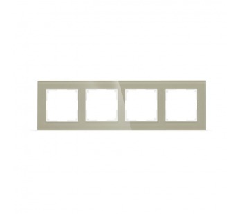 Рамка 4-местная стекло коричневая "Нептун" (SBE-05br-Glass-FR-4)#2113251