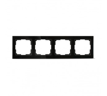 Рамка 4-местная стекло черная "Нептун" (SBE-05b-Glass-FR-4)#2113252