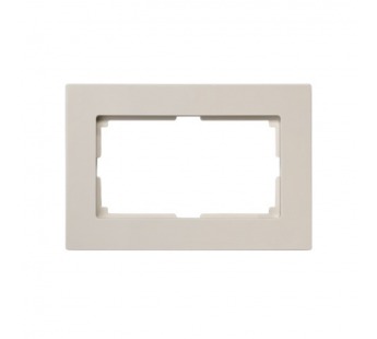 Рамка двойная пластик бежевая "Нептун" (SBE-06i-Twin-FR)#2113257
