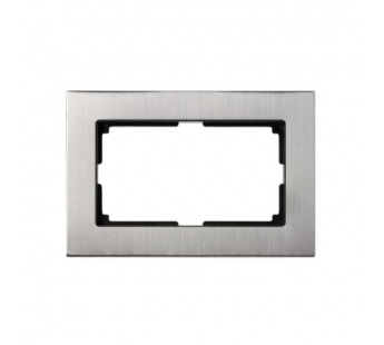 Рамка двойная пластик серый никель "Нептун" (SBE-06gn-Twin-FR)#2113258