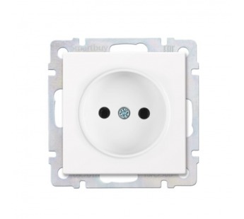 Розетка без заземления 10А белая "Нептун" (SBE-05w-16-S1-N)#2113192