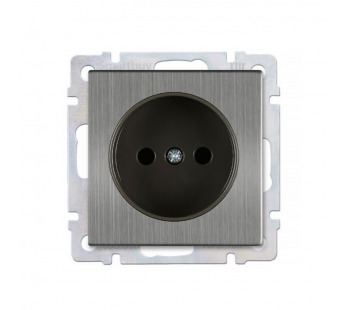 Розетка без заземления 10А серый никель "Нептун" (SBE-05gn-16-S1-N)#2113193