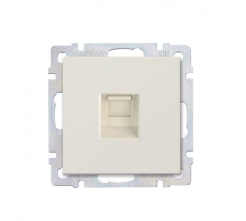 Розетка компьютерная RJ-45 бежевая "Нептун" (SBE-05i-S1-RJ)#2113122