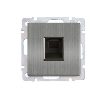 Розетка компьютерная RJ-45 серый никель "Нептун" (SBE-05gn-S1-RJ)#2113124
