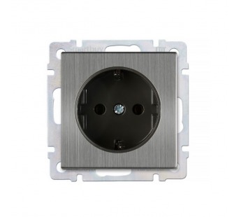 Розетка с заземлением 16А серый никель "Нептун" (SBE-05gn-16-S1-Z)#2113213