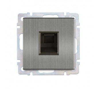 Розетка телефонная RJ-11 серый никель "Нептун" (SBE-05gn-S1-PH)#2113171