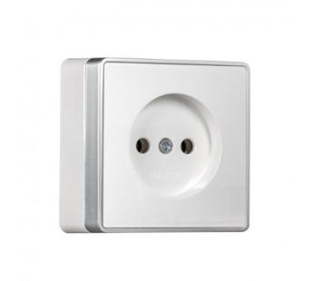 Розетка 1-местная 10А без заземления белая "Сириус" (SBE-07w-10-S1-N)#2112776